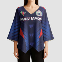 Custom Rugby Samoa Kimono Sleeve Blouse Siva Tau Spirit Sporty Vibes - Polynesian Pride