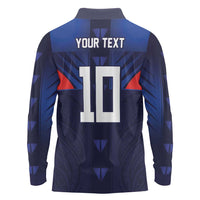 Custom Rugby Samoa Long Sleeve Polo Shirt Siva Tau Spirit Sporty Vibes LT03 - Polynesian Pride