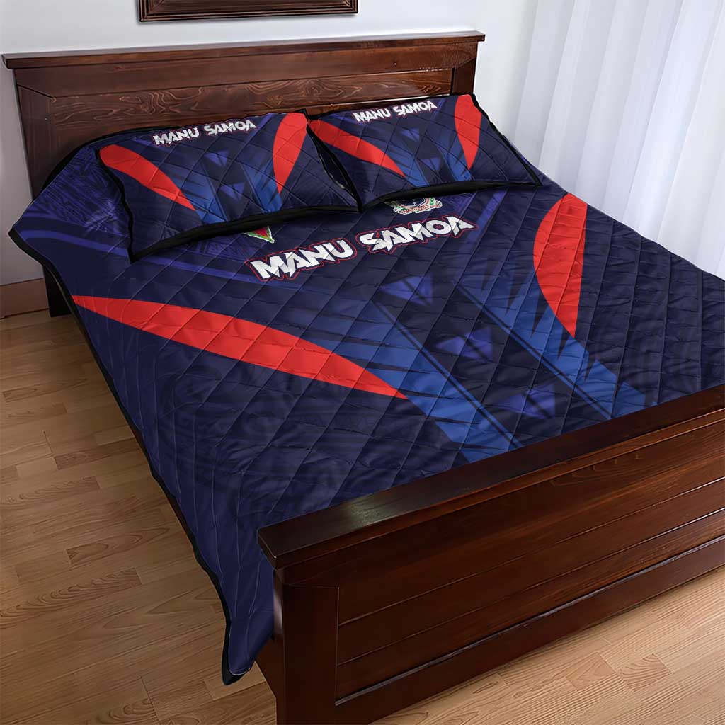 Rugby Samoa Quilt Bed Set Siva Tau Spirit Sporty Vibes - Polynesian Pride