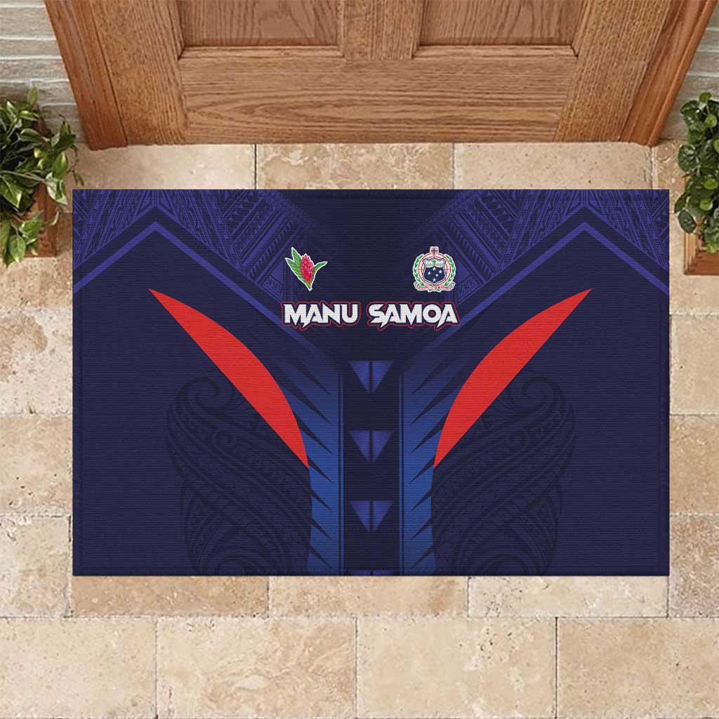 Rugby Samoa Rubber Doormat Siva Tau Spirit Sporty Vibes - Polynesian Pride