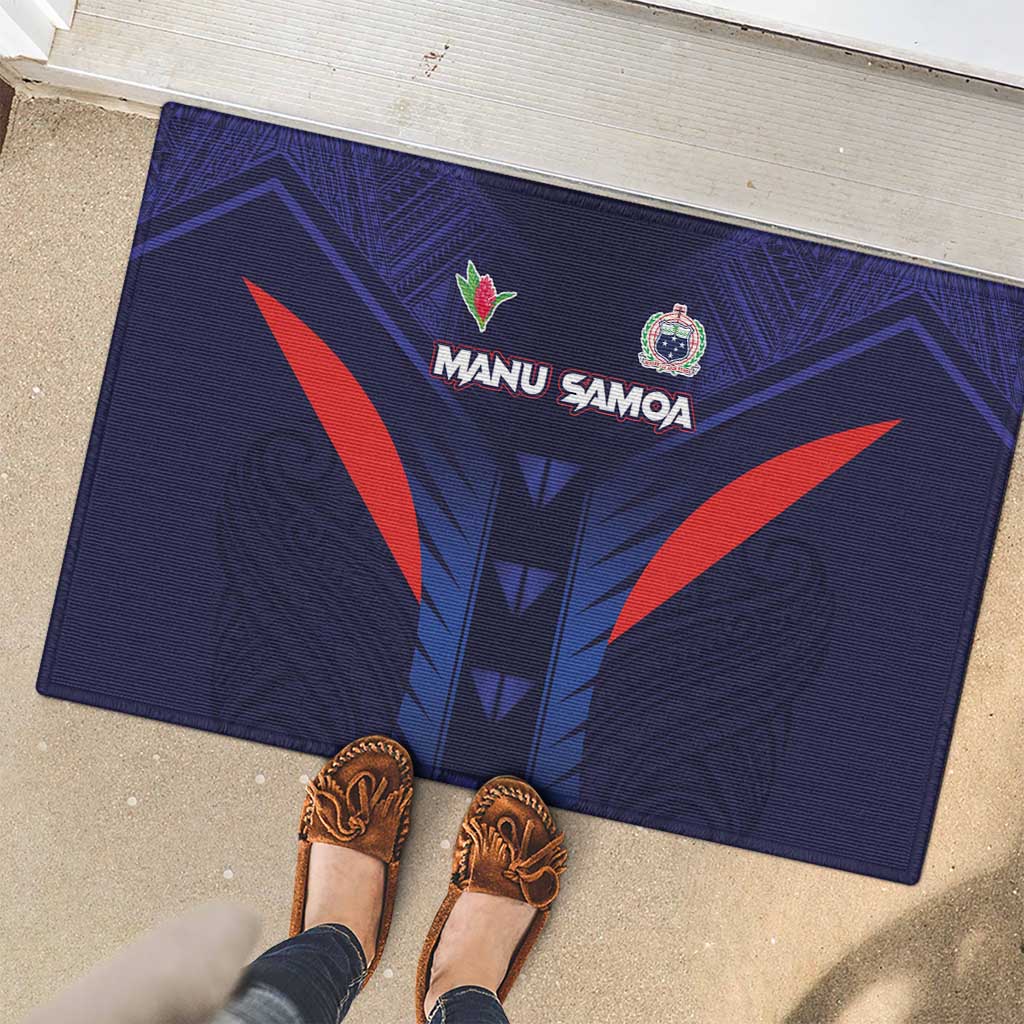 Rugby Samoa Rubber Doormat Siva Tau Spirit Sporty Vibes - Polynesian Pride