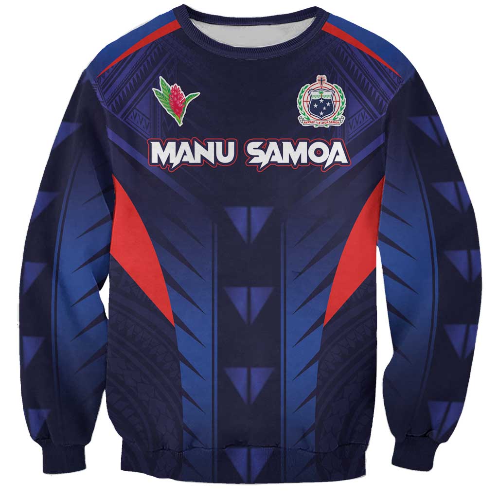 Custom Rugby Samoa Sweatshirt Siva Tau Spirit Sporty Vibes - Polynesian Pride