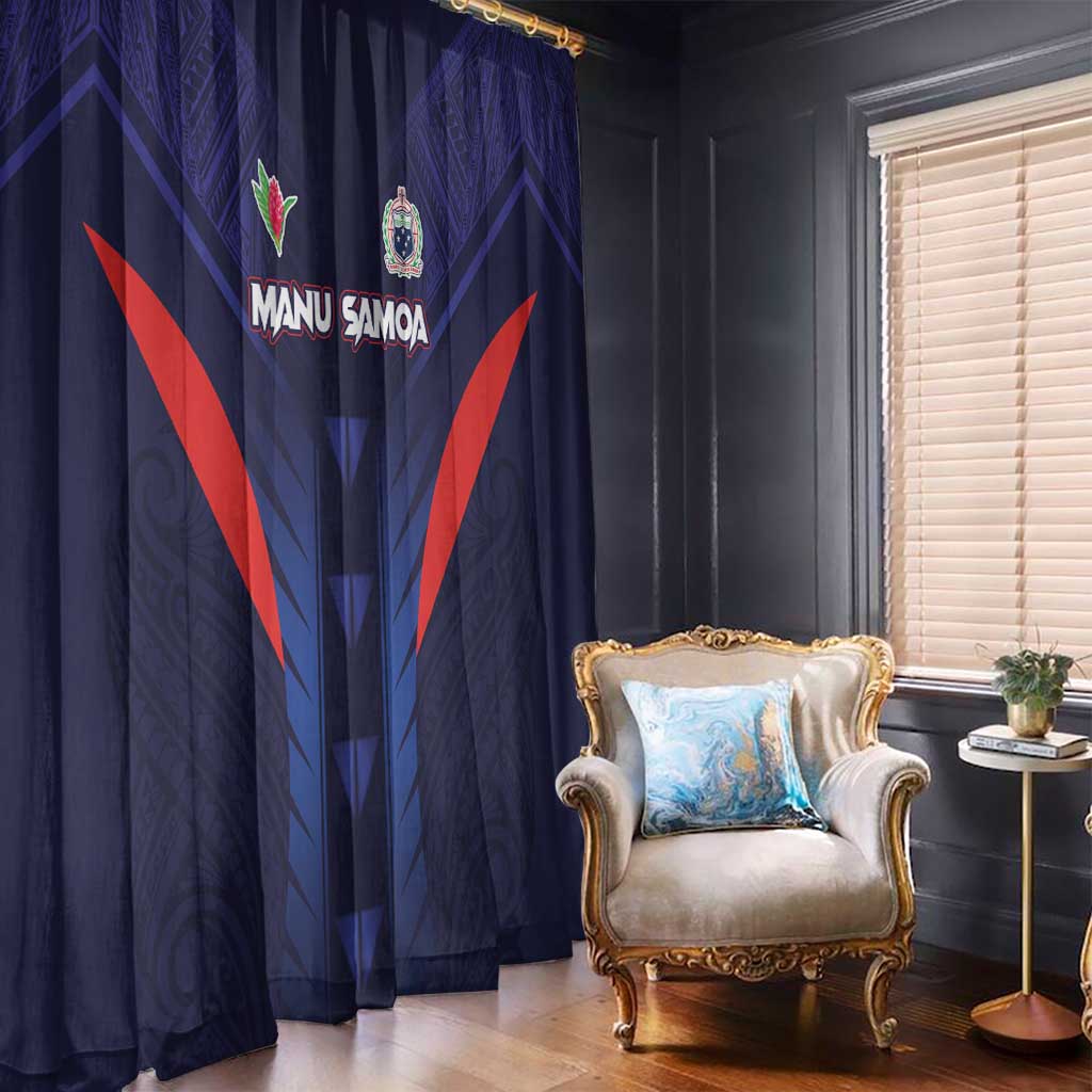 Rugby Samoa Window Curtain Siva Tau Spirit Sporty Vibes LT03 - Polynesian Pride