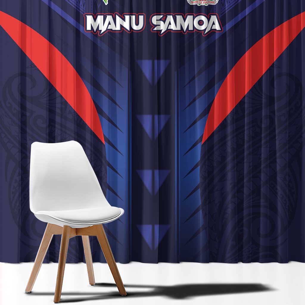 Rugby Samoa Window Curtain Siva Tau Spirit Sporty Vibes LT03 - Polynesian Pride
