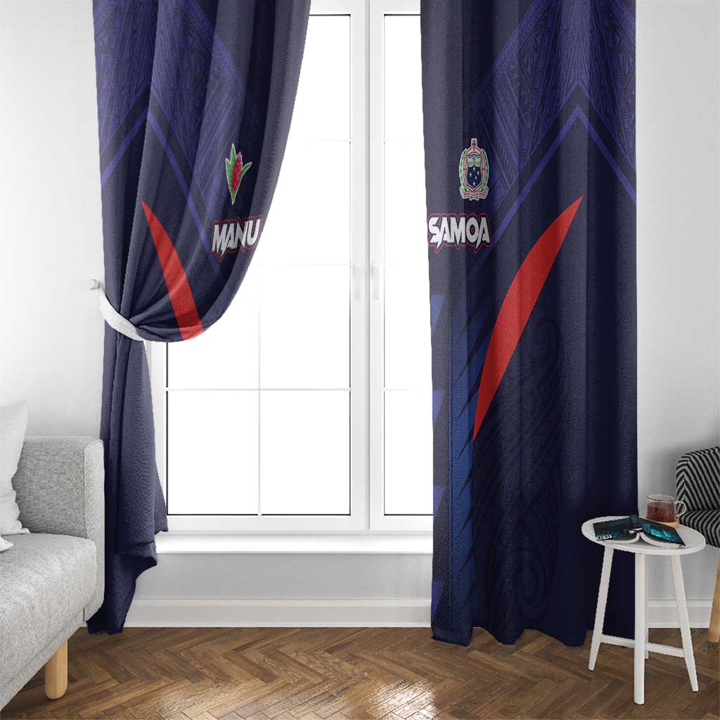 Rugby Samoa Window Curtain Siva Tau Spirit Sporty Vibes LT03 - Polynesian Pride
