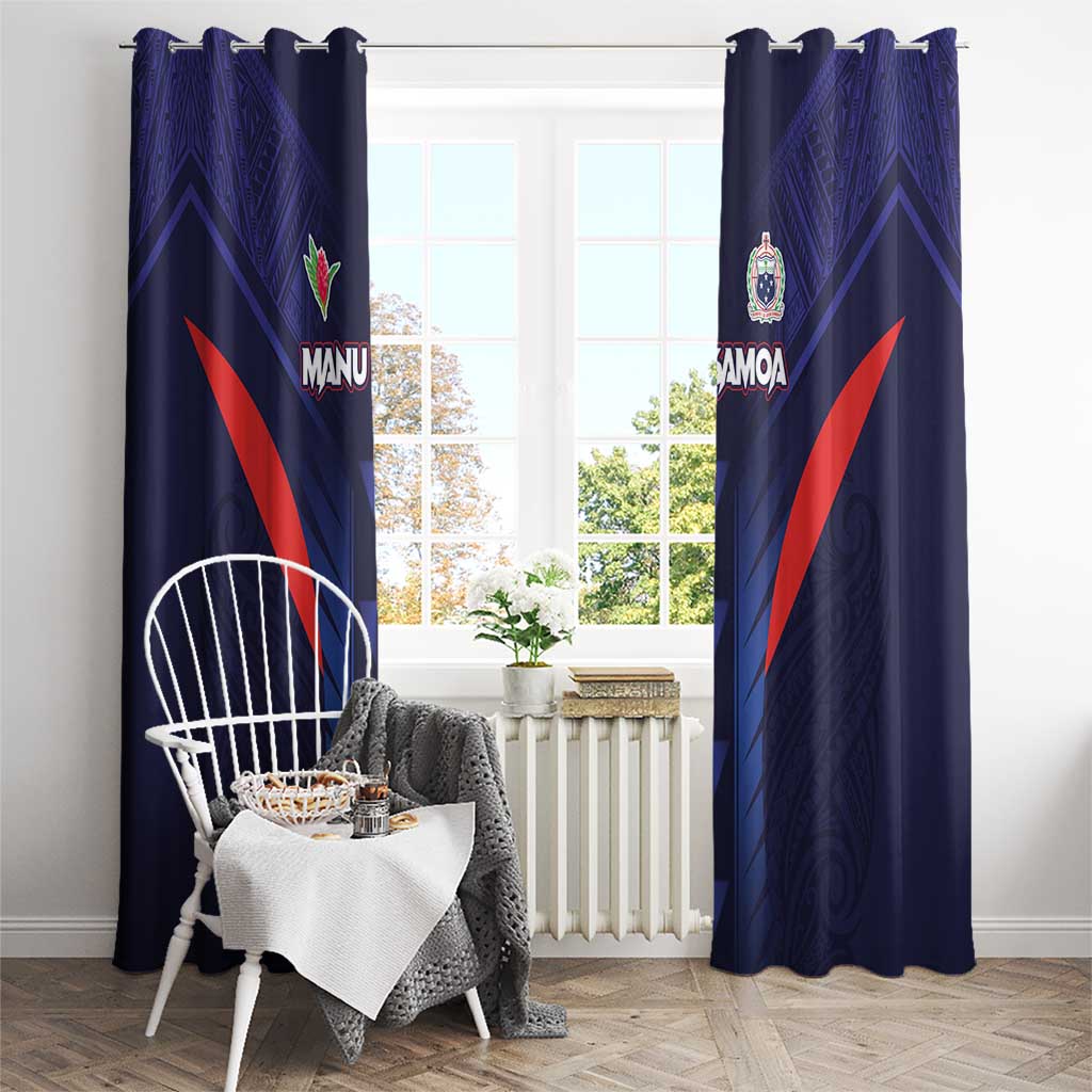 Rugby Samoa Window Curtain Siva Tau Spirit Sporty Vibes LT03 - Polynesian Pride