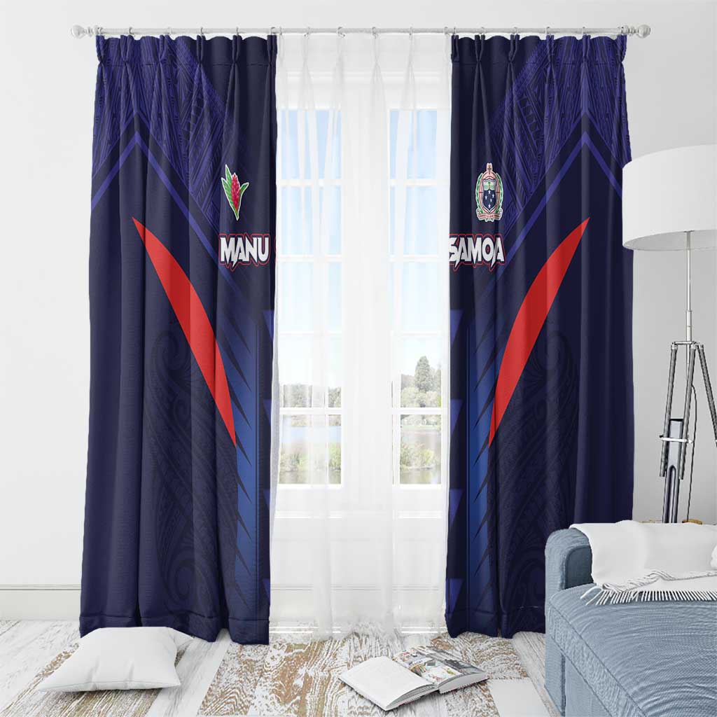 Rugby Samoa Window Curtain Siva Tau Spirit Sporty Vibes LT03 - Polynesian Pride