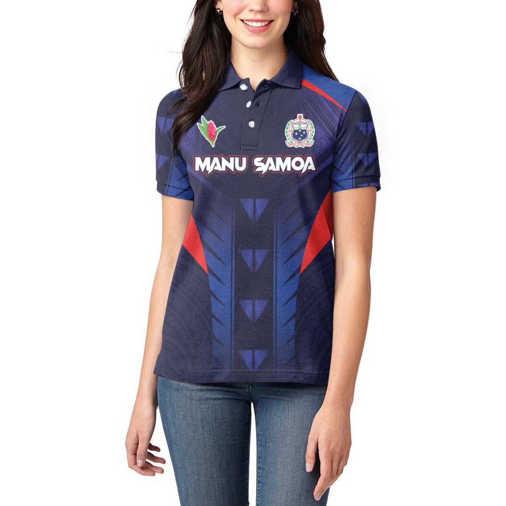 Custom Rugby Samoa Women Polo Shirt Siva Tau Spirit Sporty Vibes LT03 - Polynesian Pride