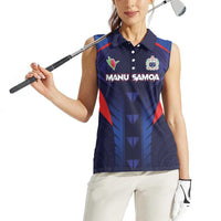 Custom Rugby Samoa Women Sleeveless Polo Shirt Siva Tau Spirit Sporty Vibes LT03 - Polynesian Pride