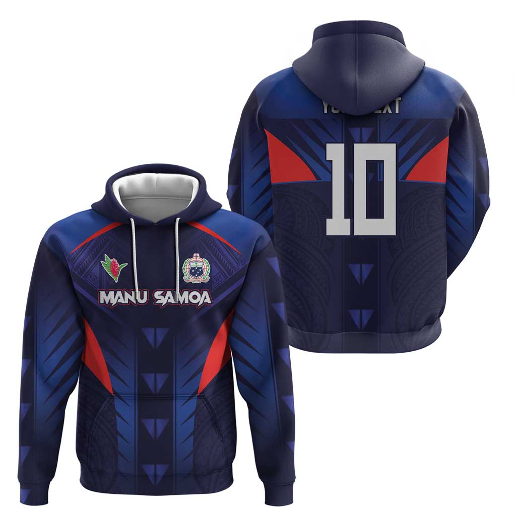 Custom Rugby Samoa Zip Hoodie Siva Tau Spirit Sporty Vibes - Polynesian Pride