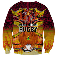 PNG Port Moresby Vipers Rugby Sweatshirt Fire Vipers Mix PNG Bird Polynesian Tattoo LT03 - Polynesian Pride
