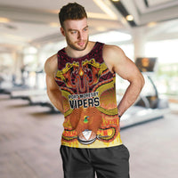 Custom PNG Port Moresby Vipers Rugby Men Tank Top Fire Vipers Mix PNG Bird Polynesian Tattoo LT03 - Polynesian Pride
