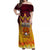 Custom PNG Port Moresby Vipers Rugby Off Shoulder Maxi Dress Fire Vipers Mix PNG Bird Polynesian Tattoo LT03 Women Yellow - Polynesian Pride