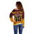 Custom PNG Port Moresby Vipers Rugby Off Shoulder Sweater Fire Vipers Mix PNG Bird Polynesian Tattoo LT03 - Polynesian Pride