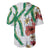 Hawaiian Tropical Flowers and Maile Pikake Baseball Jersey Polynesian Tribal Pattern White Color