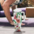 Hawaiian Tropical Flowers and Maile Pikake Tumbler With Handle Polynesian Tribal Pattern White Color