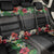 Hawaiian Tropical Flowers and Tribal Polynesian Tattoo Back Car Seat Cover Black Color