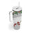 Hawaiian Tropical Flowers and Tribal Polynesian Tattoo Tumbler With Handle White Color