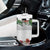 Hawaiian Tropical Flowers and Tribal Polynesian Tattoo Tumbler With Handle White Color