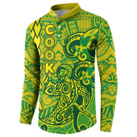 Cook Islands Va'a Polynesian Art Tattoo Button Sweatshirt National Color LT03 - Polynesian Pride