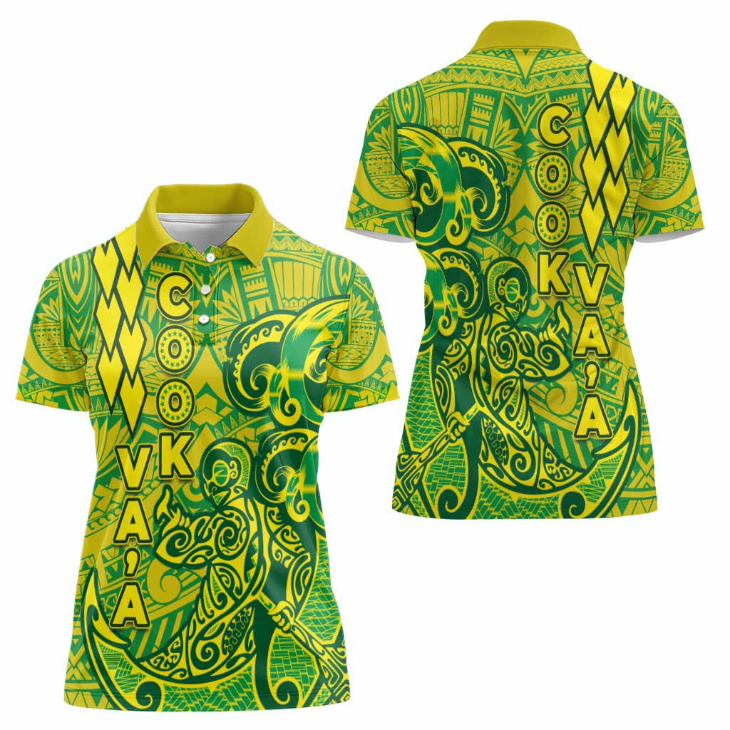 Cook Islands Vaa Polynesian Art Tattoo Women Polo Shirt National Color