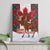 Canadian Christmas - Moose and Maple Retro Style Canvas Wall Art