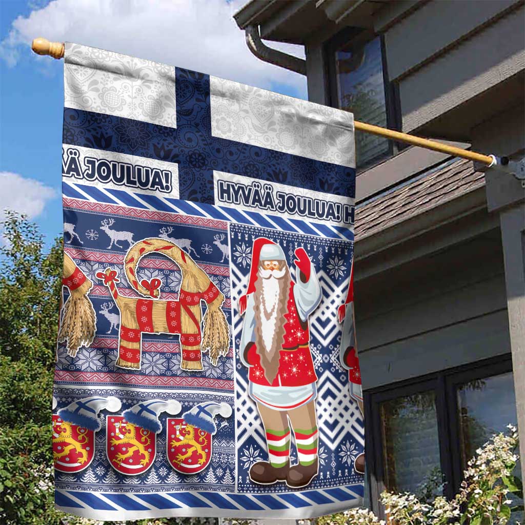 Yule Goat Joulupukki Finnish Christmas Garden Flag Scandinavian Pattern