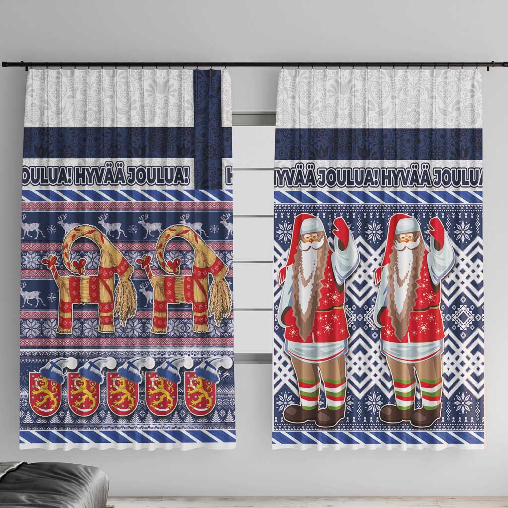 Yule Goat Joulupukki Finnish Christmas Window Curtain Scandinavian Pattern
