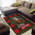 Santa and Higland Cows Scottish Christmas Area Rug Tartan Pattern