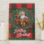 Santa and Higland Cows Scottish Christmas Canvas Wall Art Tartan Pattern