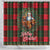 Santa and Higland Cows Scottish Christmas Shower Curtain Tartan Pattern