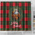 Santa and Higland Cows Scottish Christmas Shower Curtain Tartan Pattern