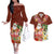 Hawaii Honu Mele Kalikimaka Couples Matching Off The Shoulder Long Sleeve Dress and Hawaiian Shirt Santa Tropical Flower Aloha Summer Red Version LT03 Red - Polynesian Pride