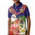 Hawaii Honu Mele Kalikimaka Kid Polo Shirt Santa Tropical Flower Aloha Summer Blue Version LT03 Kid Blue - Polynesian Pride