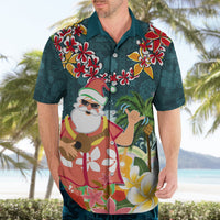 Hawaii Honu Mele Kalikimaka Hawaiian Shirt Santa Tropical Flower Aloha Summer Turquoise Version LT03 - Polynesian Pride