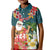 Hawaii Honu Mele Kalikimaka Kid Polo Shirt Santa Tropical Flower Aloha Summer Turquoise Version LT03 Kid Turquoise - Polynesian Pride