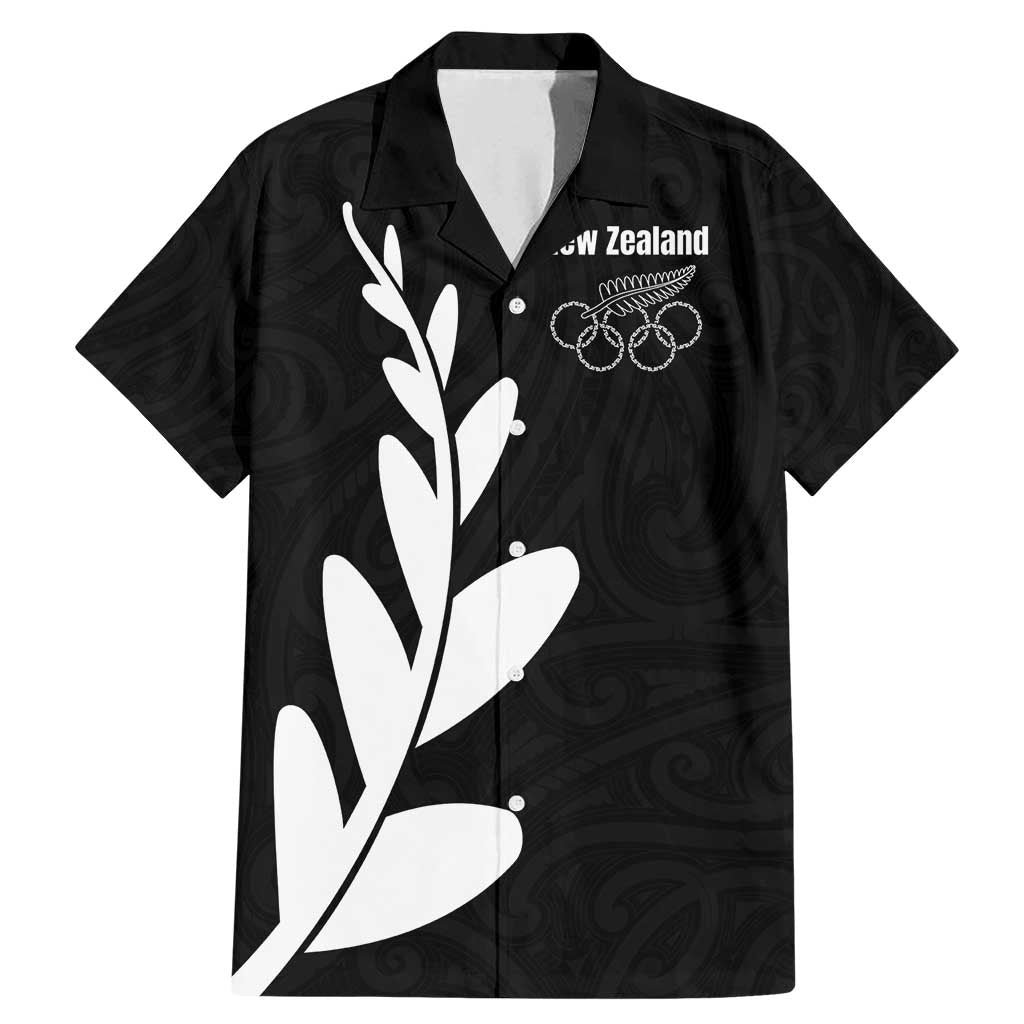 Personalised New Zealand Canoeing Special Jersey Family Matching Mermaid Dress and Hawaiian Shirt LT03 Dad's Shirt - Short Sleeve Black - Polynesian Pride
