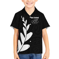 Personalised New Zealand Canoeing Special Jersey Family Matching Off Shoulder Short Dress and Hawaiian Shirt LT03 Son's Shirt Black - Polynesian Pride
