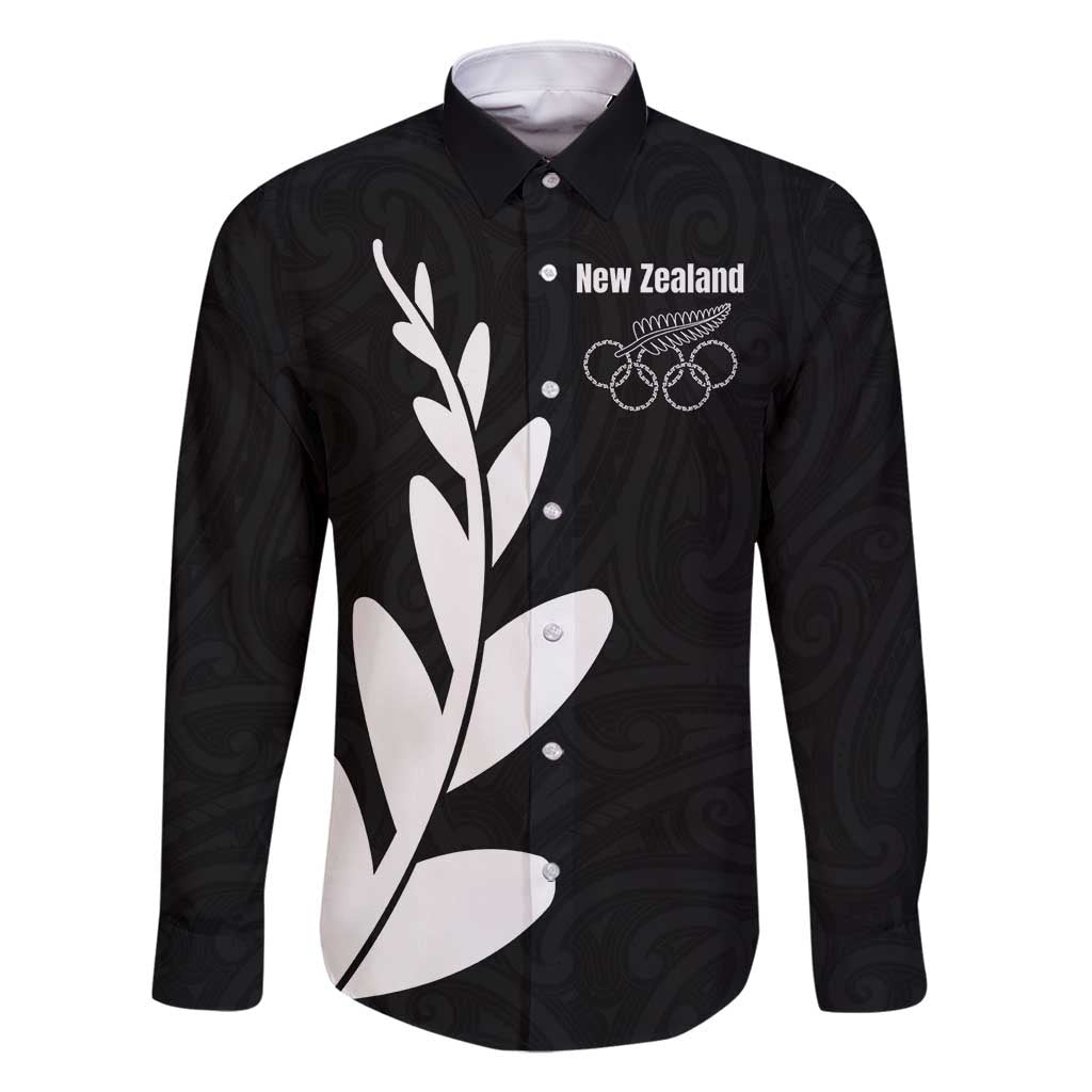 Personalised New Zealand Canoeing Special Jersey Family Matching Summer Maxi Dress and Hawaiian Shirt LT03 Dad's Shirt - Long Sleeve Black - Polynesian Pride