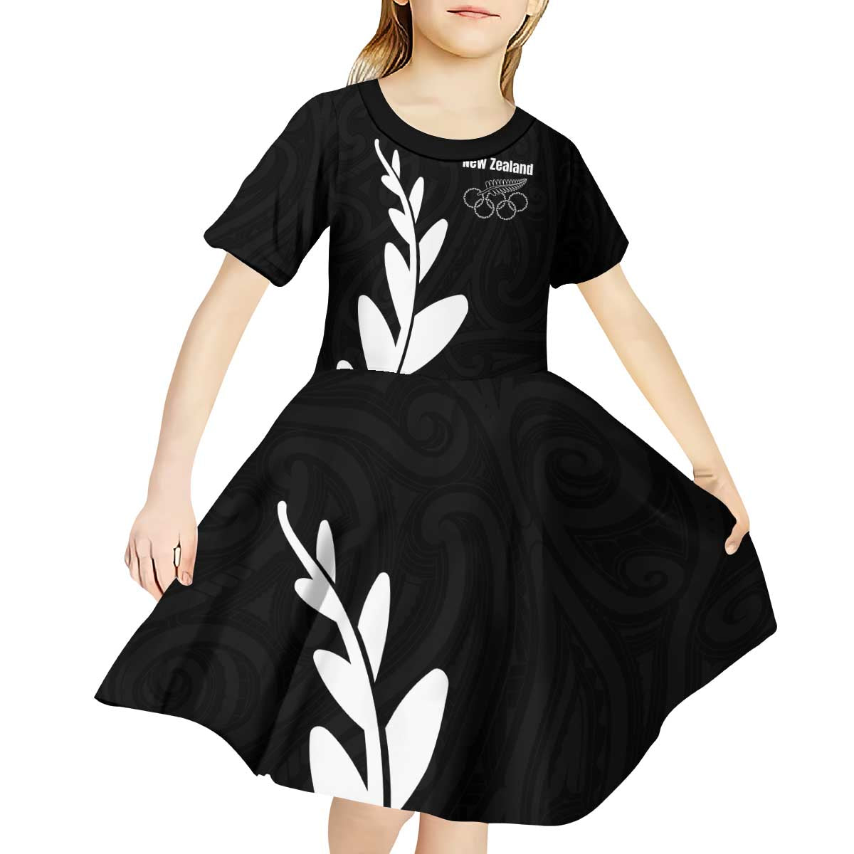 Personalised New Zealand Canoeing Special Jersey Kid Short Sleeve Dress