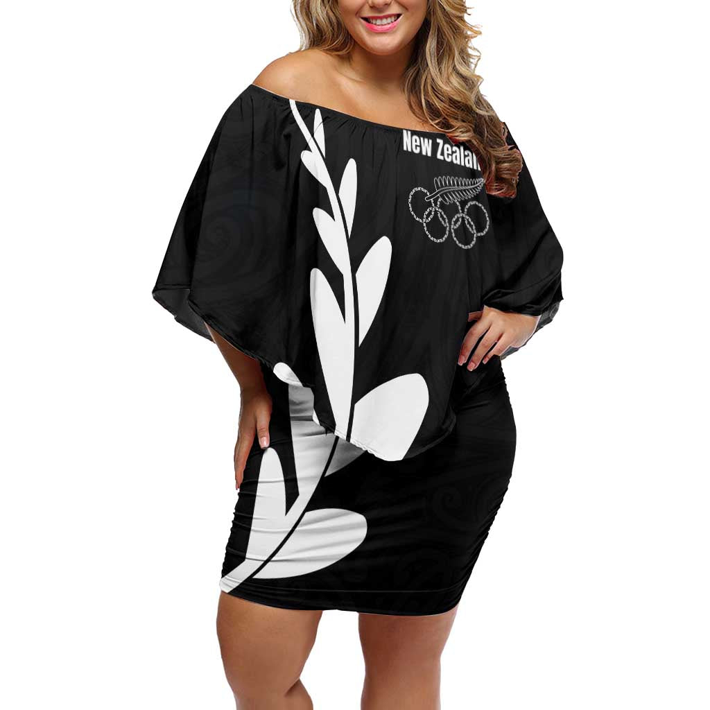 Personalised New Zealand Canoeing Special Jersey Off Shoulder Short Dress