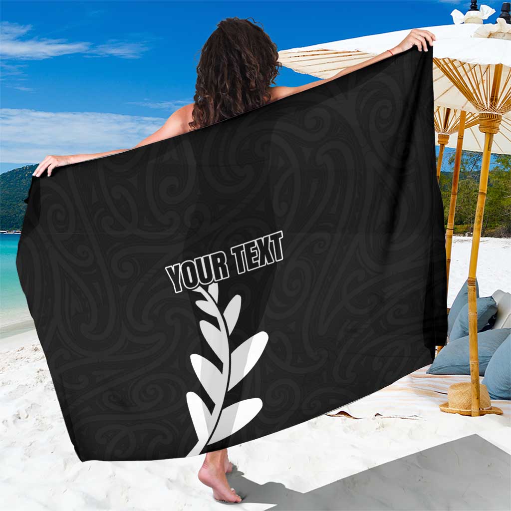 Personalised New Zealand Canoeing Special Jersey Sarong LT03 One Size 44 x 66 inches Black - Polynesian Pride