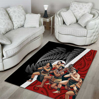 New Zealand Te Matatini Area Rug Kapa Haka and Silver Fern - Maori Art Pattern