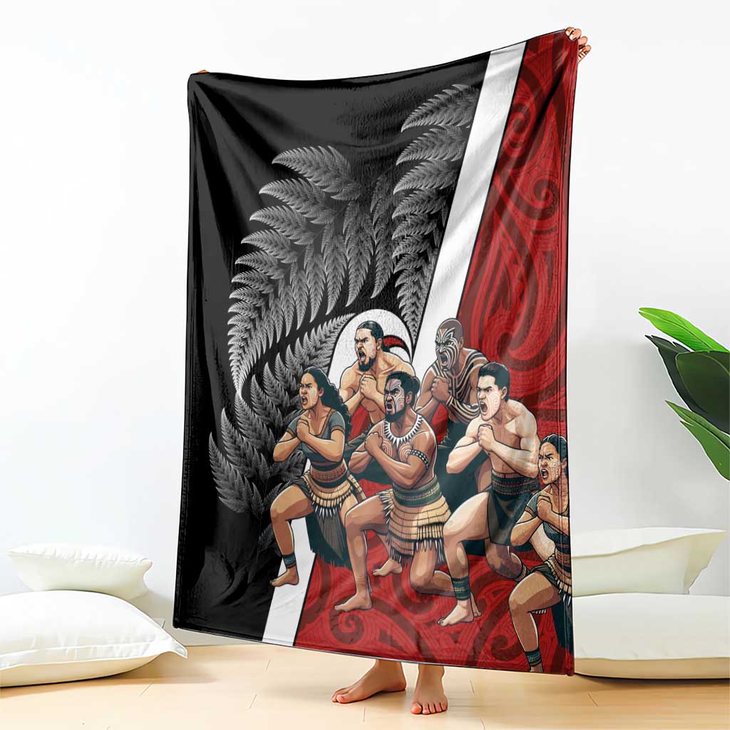 New Zealand Te Matatini Blanket Kapa Haka and Silver Fern - Maori Art Pattern