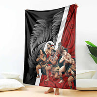 New Zealand Te Matatini Blanket Kapa Haka and Silver Fern - Maori Art Pattern