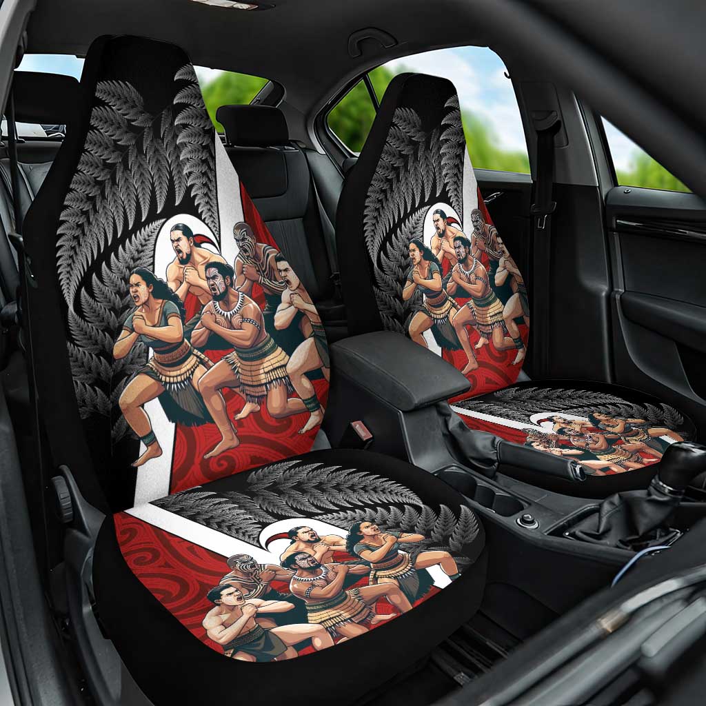 New Zealand Te Matatini Car Seat Cover Kapa Haka and Silver Fern - Maori Art Pattern