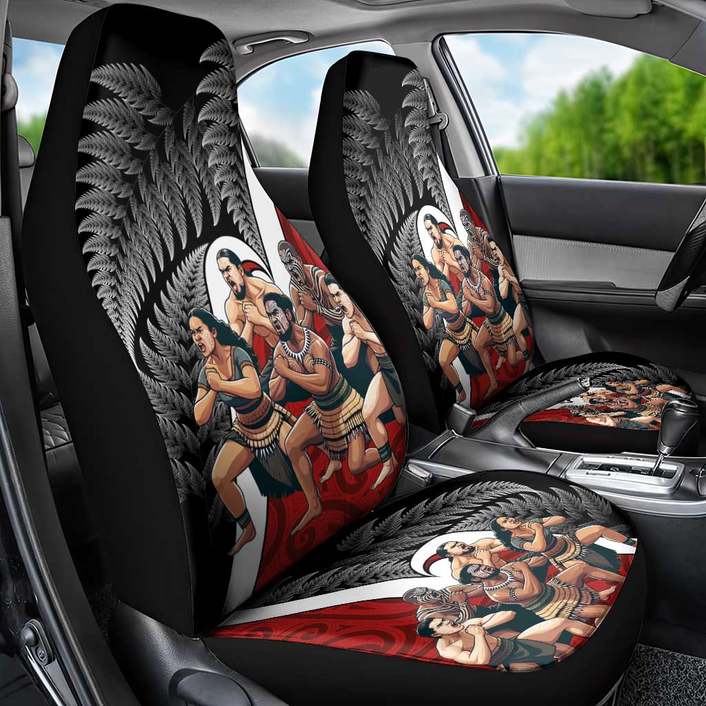 New Zealand Te Matatini Car Seat Cover Kapa Haka and Silver Fern - Maori Art Pattern