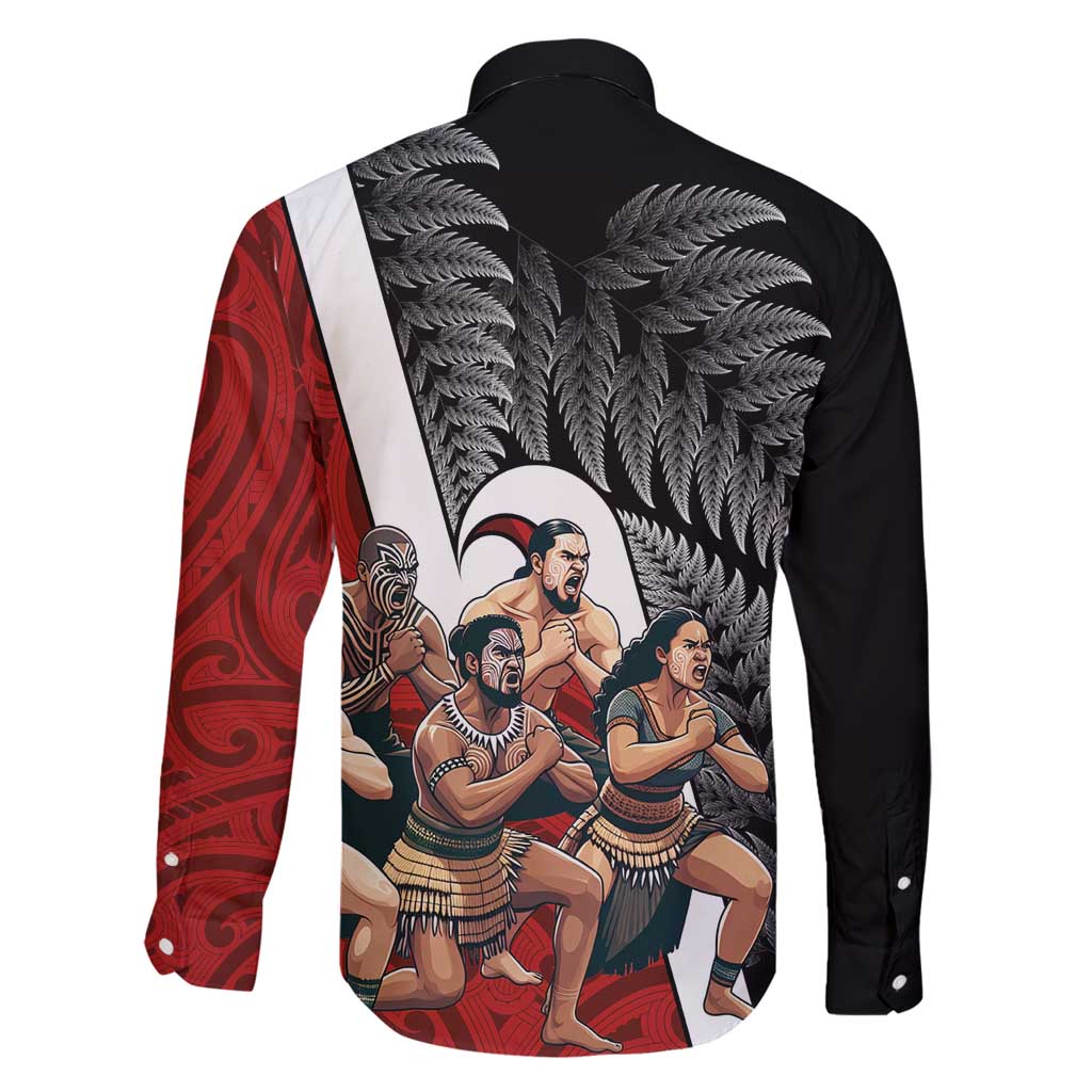 New Zealand Te Matatini Family Matching Long Sleeve Bodycon Dress and Hawaiian Shirt Kapa Haka and Silver Fern - Maori Art Pattern LT03 - Polynesian Pride