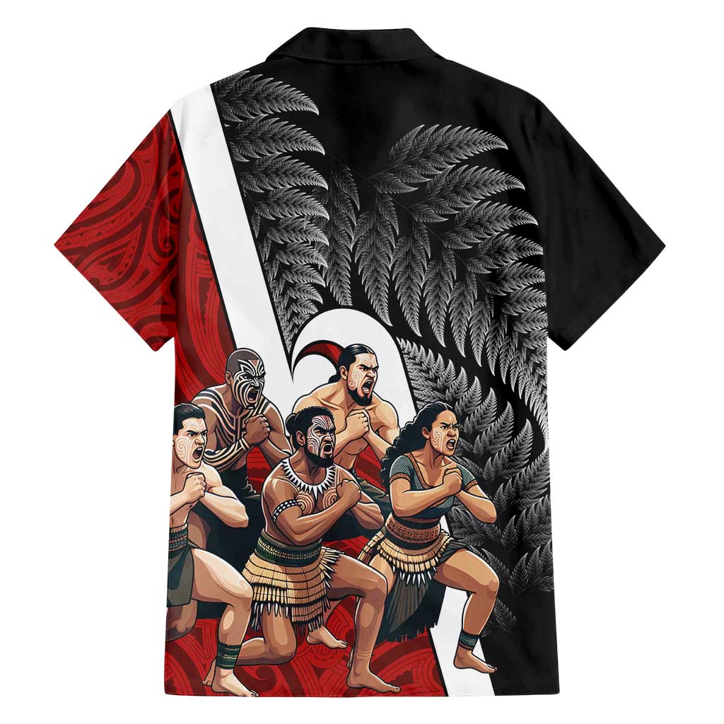 New Zealand Te Matatini Family Matching Off Shoulder Short Dress and Hawaiian Shirt Kapa Haka and Silver Fern - Maori Art Pattern LT03 - Polynesian Pride