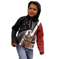 New Zealand Te Matatini Kid Hoodie Kapa Haka and Silver Fern - Maori Art Pattern